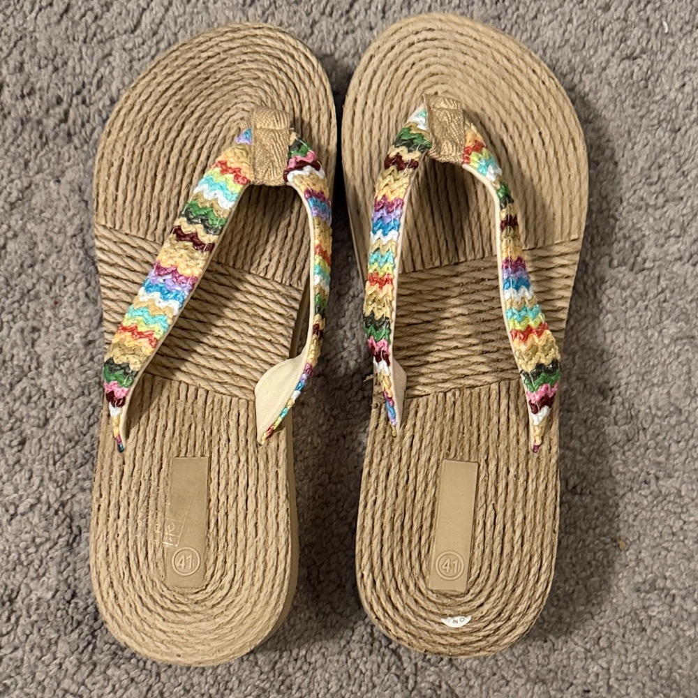 Colorful Woven Flip Flops